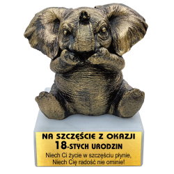 DUŻY SŁONIK NA SZCZĘŚCIE NA 18 URODZINY