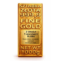 SZTABKA ZŁOTA NA 1 ROCZNICĘ ŚLUBU