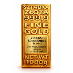 SZTABKA ZŁOTA NA 50 ROCZNICĘ ŚLUBU